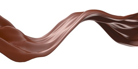 Shiny sweet chocolate liquid splash.