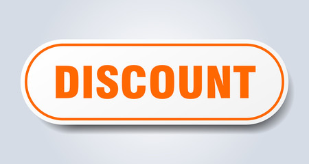 discount sign. discount rounded orange sticker. discount