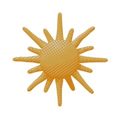 Comic vector hot bright orange sun forecast symbol