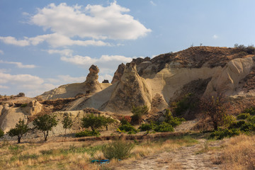 Scenic mountain landscape. Cappadocia, Anatolia, Turkey