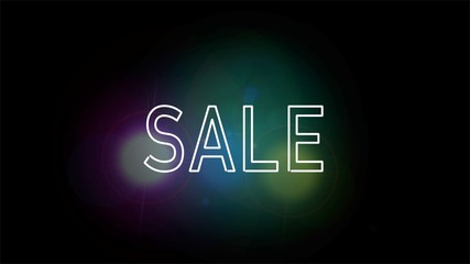 Word "SALE" made of neon light,Realistic neon word with electric parts,