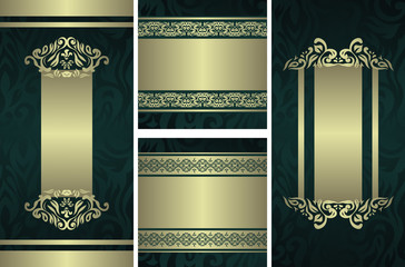 Set of templates for cards or invitations. Vintage luxury frames