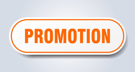 promotion sign. promotion rounded orange sticker. promotion