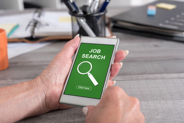 Job search concept on a smartphone