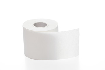 recycled toilet paper roll isolated on white background with clipping path and copy space for your text