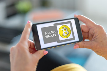 Bitcoin wallet concept on a smartphone