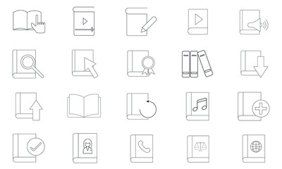 Book icon pack for various library and education needs