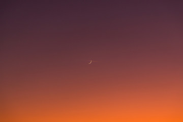 Pink sunset at the sea in Greece