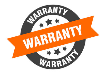 Obraz premium warranty sign. warranty orange-black round ribbon sticker