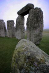 UNESCO World Heritage: Stonehenge Megalith Site on a cold British morning during winter time