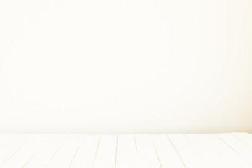 empty room with wooden floor and white wall background
