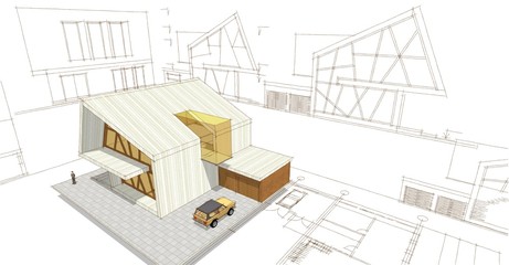  modern house concept 3d illustration
