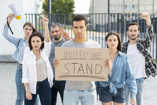 Group Of Protesters Stand United