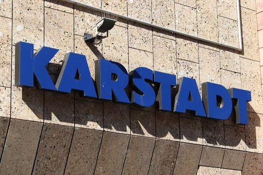 NUREMBERG, GERMANY - MAY 6, 2018: Karstadt department store in Nuremberg, Germany. Karstadt Warenhaus GmbH is a German department store chain with 90 locations in Germany.