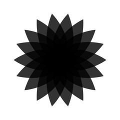 Light black abstract geometric flower logo template. Business abstract icon isolated on white. Use for logo, sign, symbol, web, label, icon. Vector illustration