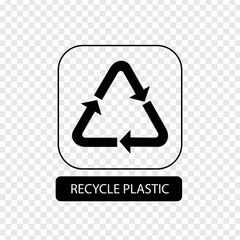 Recycle plastic sign. Flat packaging symbol. Mail box icon isolated on transparent background. Mail icon. Vector illustration