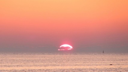 pink sunset over the horizon