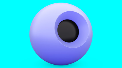 Magic 8 ball blue sphere, great design for any purposes. 3d illustration. blue abstract. Modern design element. Decoration element. Pearl transparent bubble. Art design.