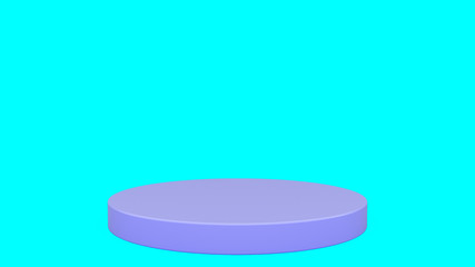 cylindrical podium blue scene minimal 3d rendering modern minimalistic mock up, blank template, empty showcase