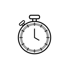 Clock line icon isolated on white background. Black and white simple watches. Time concept. Vector illustration