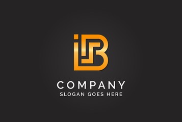 Luxury initial letter ISB golden gold color logo design. Tech business marketing modern vector