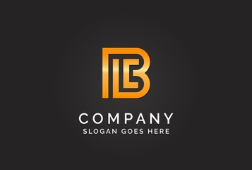 Luxury initial letter BLC golden gold color logo design. Tech business marketing modern vector
