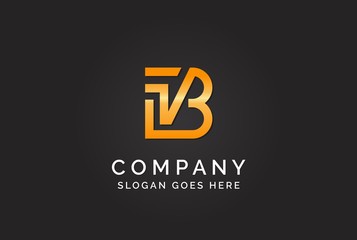 Luxury initial letter IVB golden gold color logo design. Tech business marketing modern vector