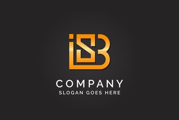 Luxury initial letter ISB golden gold color logo design. Tech business marketing modern vector