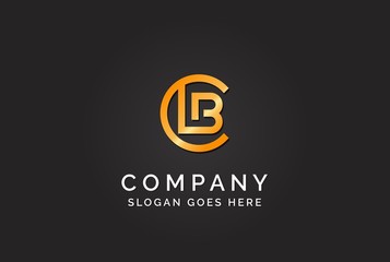 Luxury initial letter CLB golden gold color logo design. Tech business marketing modern vector