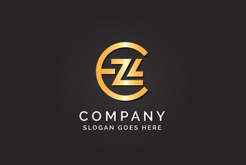 Luxury initial letter EZL golden gold color logo design. Tech business marketing modern vector