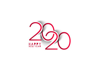 Happy New Year 2020 Text Typography Design Patter, Vector illustration.