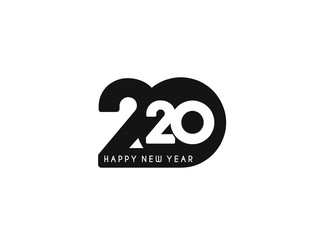 Happy New Year 2020 Text Typography Design Patter, Vector illustration.