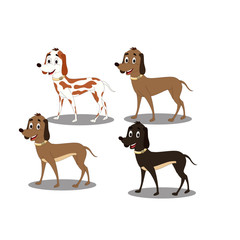 Four Different Dogs - Cartoon Vector Image