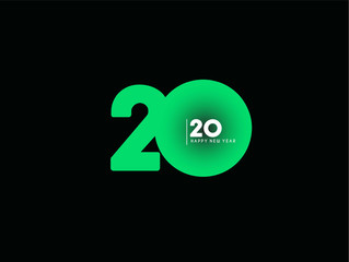 Happy New Year 2020 Text Typography Design Patter, Vector illustration.