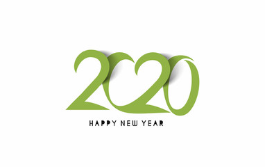 Happy New Year 2020 Text Typography Design Patter, Vector illustration.