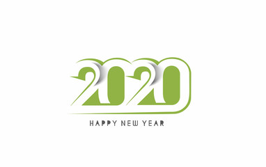 Happy New Year 2020 Text Typography Design Patter, Vector illustration.