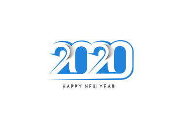Happy New Year 2020 Text Typography Design Patter, Vector illustration.