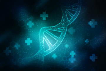 2d render of dna structure, abstract background