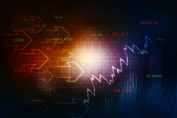2d rendering Stock market online business concept. business Graph 