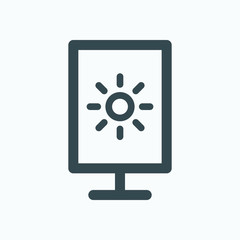 Light box isolated icon, Ad lightbox linear vector icon