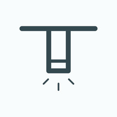 Ceiling spot linear icon, spot light isolated vector icon