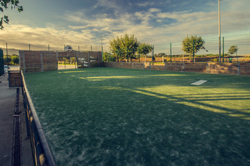 Sports field landscape in a city park.