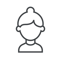 Line icon hair in bun