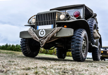 military vehicle of his second world war in close up