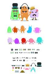 create your own monster characters, monster vector characters