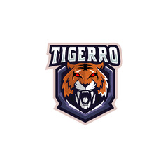 E Sport Tiger Team Vector Illustration