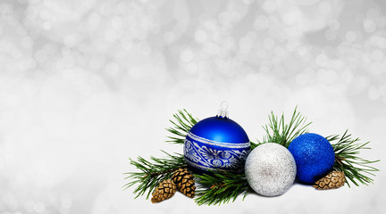 Christmas glowing grey background. Holiday New year abstract glitter defocused background for card