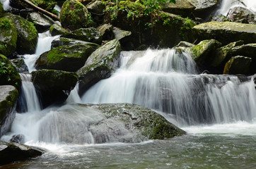 Close up of waterfall in Thailand