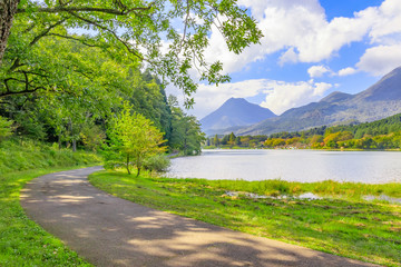 志高湖と由布岳　大分県別府市　Shidakako and Mt. Yufudake Ooitaken Beppu