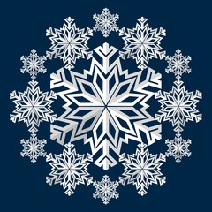 Fototapeta na wymiar Snowflake winter vintage. Symbol of cold winter